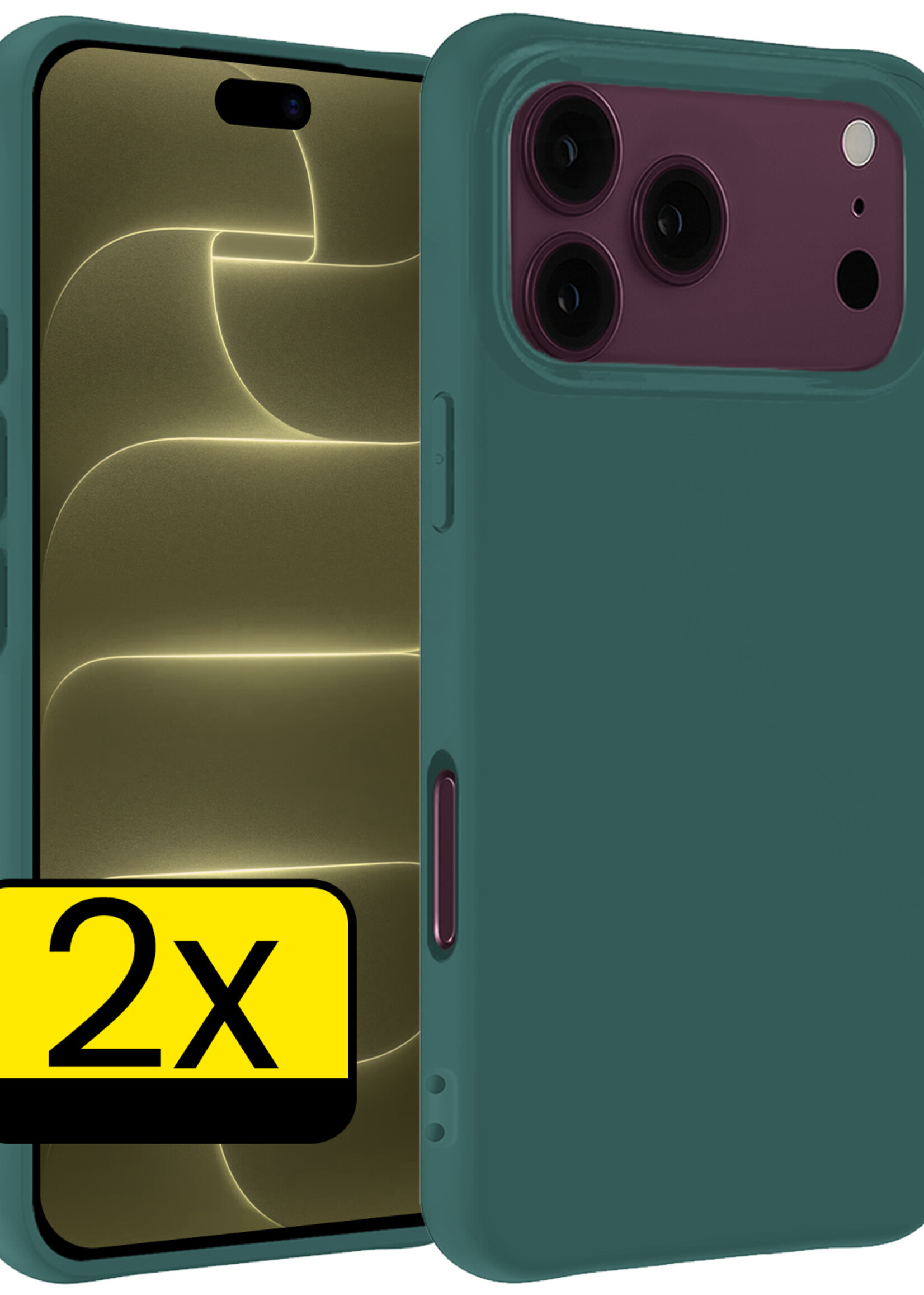 LUQ LUQ iPhone 18 Pro Max Hoesje Siliconen - Donkergroen - 2 PACK