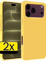 LUQ LUQ iPhone 18 Pro Max Hoesje Siliconen - Geel - 2 PACK
