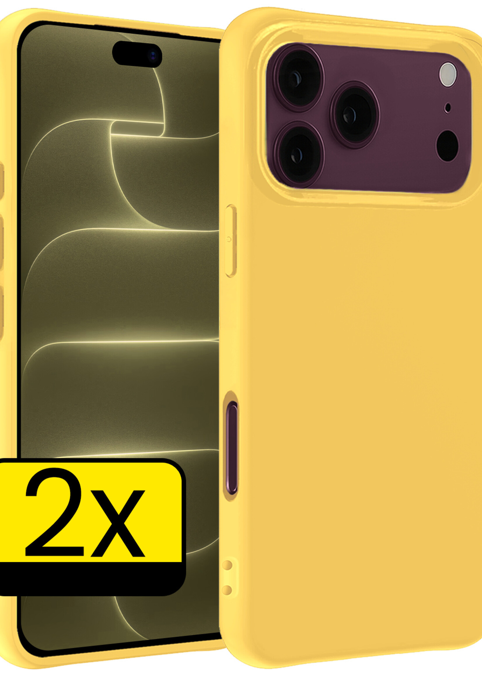 LUQ LUQ iPhone 18 Pro Max Hoesje Siliconen - Geel - 2 PACK