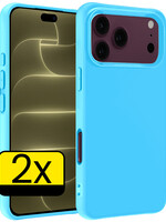 LUQ LUQ iPhone 18 Pro Max Hoesje Siliconen - Lichtblauw - 2 PACK