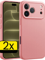 LUQ LUQ iPhone 18 Pro Max Hoesje Siliconen - Lichtroze - 2 PACK