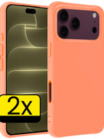 LUQ LUQ iPhone 18 Pro Max Hoesje Siliconen - Perzik - 2 PACK