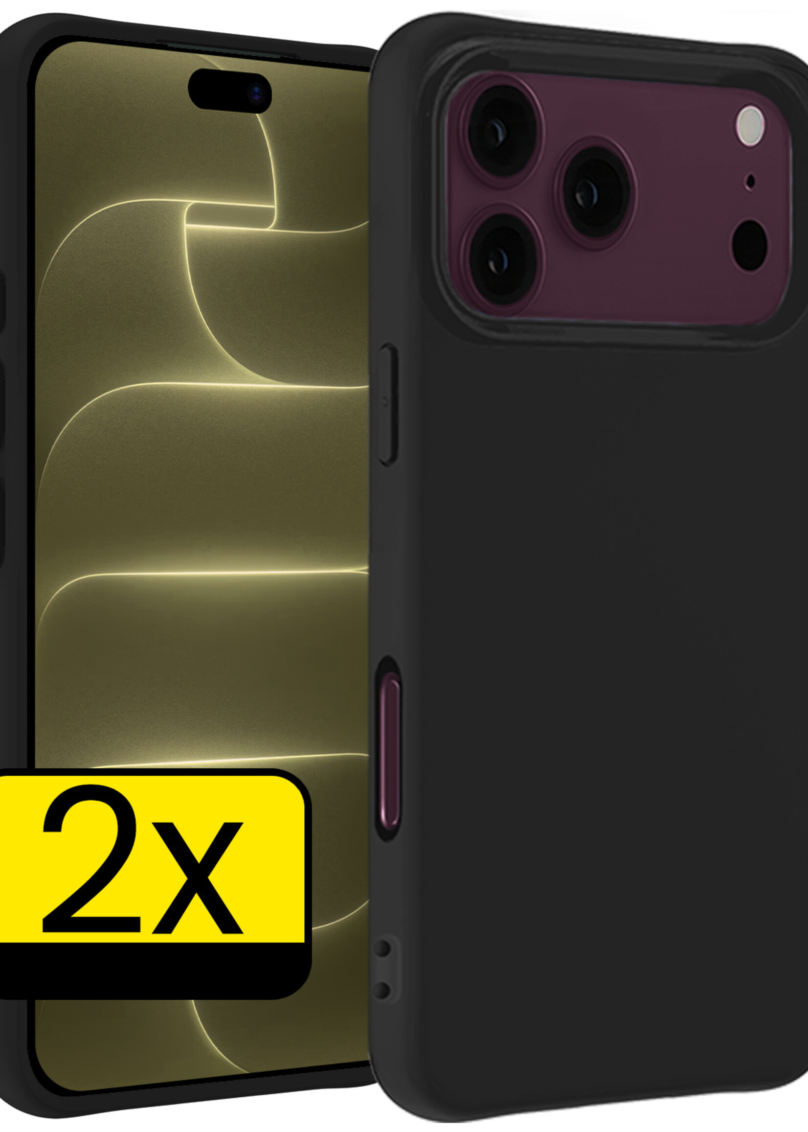 LUQ LUQ iPhone 18 Pro Max Hoesje Siliconen - Zwart - 2 PACK
