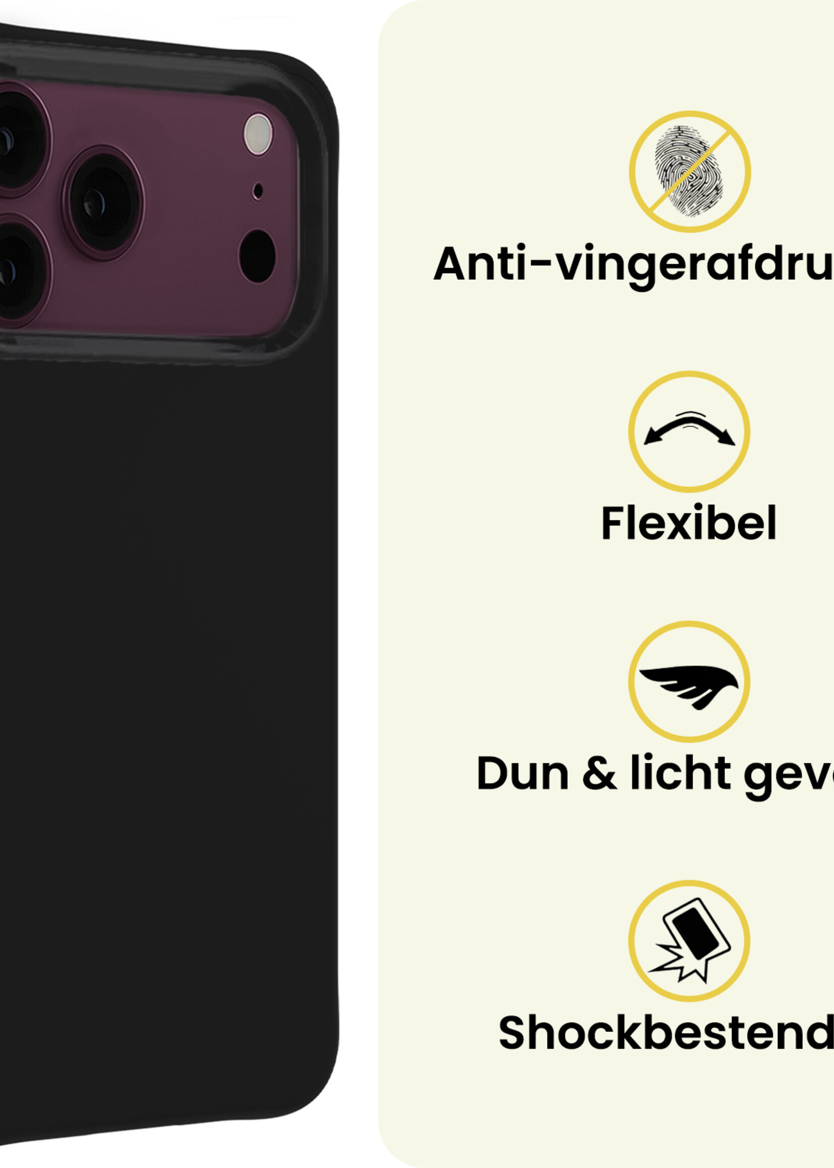 LUQ LUQ iPhone 18 Pro Max Hoesje Siliconen - Zwart - 2 PACK