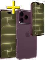 LUQ LUQ iPhone 18 Pro Max Hoesje Siliconen Met Screenprotector Met Dichte Notch - Transparant