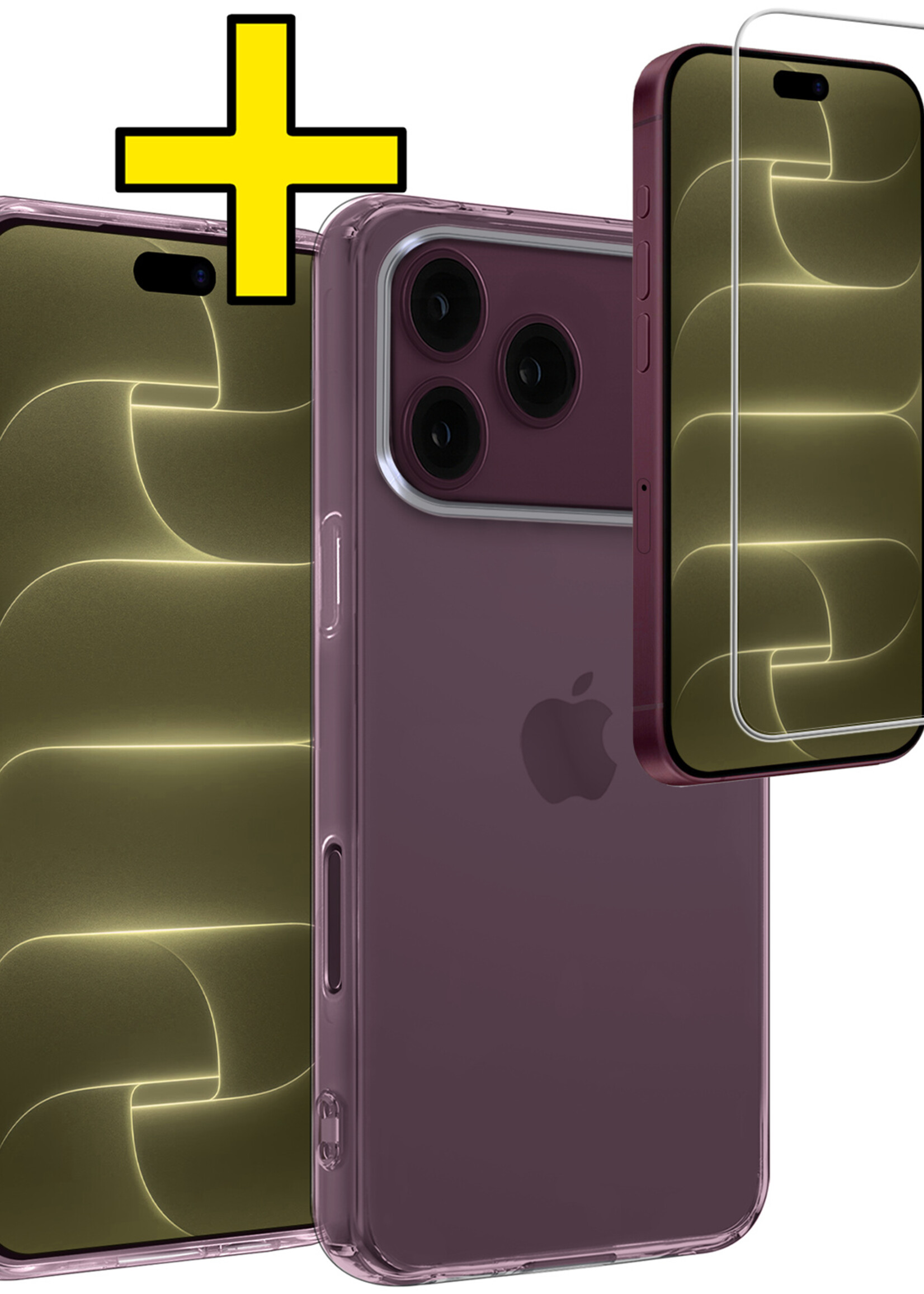LUQ LUQ iPhone 18 Pro Max Hoesje Siliconen Met Screenprotector Met Dichte Notch - Transparant
