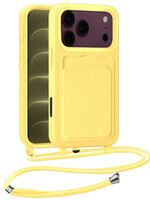 LUQ LUQ iPhone 18 Pro Max Hoesje Pashouder met Koord - Geel