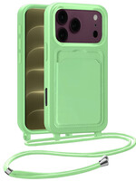 LUQ LUQ iPhone 18 Pro Max Hoesje Pashouder met Koord - Groen