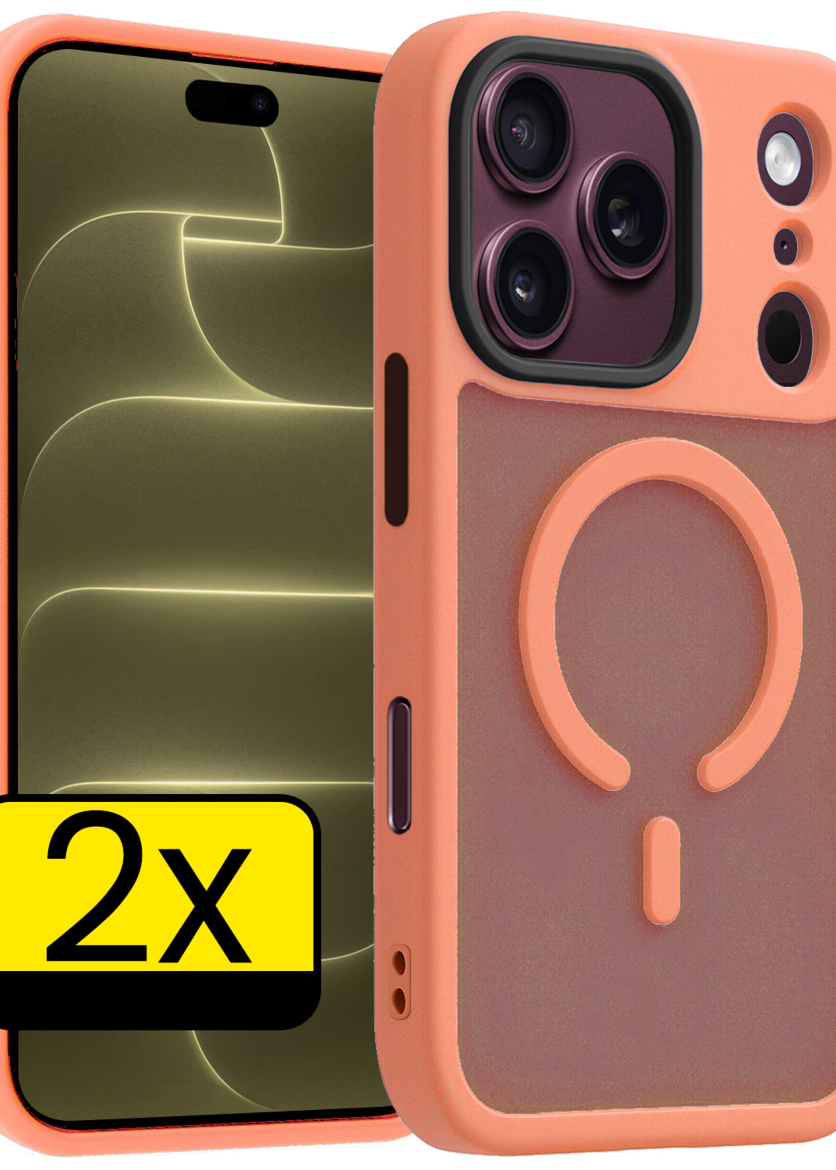 LUQ LUQ iPhone 18 Pro Max Magsafe Hoesje - Perzik - 2 PACK