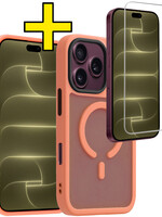 LUQ LUQ iPhone 18 Pro Max Magsafe Hoesje Perzik Met Screenprotector