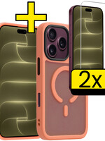 LUQ LUQ iPhone 18 Pro Max Magsafe Hoesje Perzik Met 2x Screenprotector