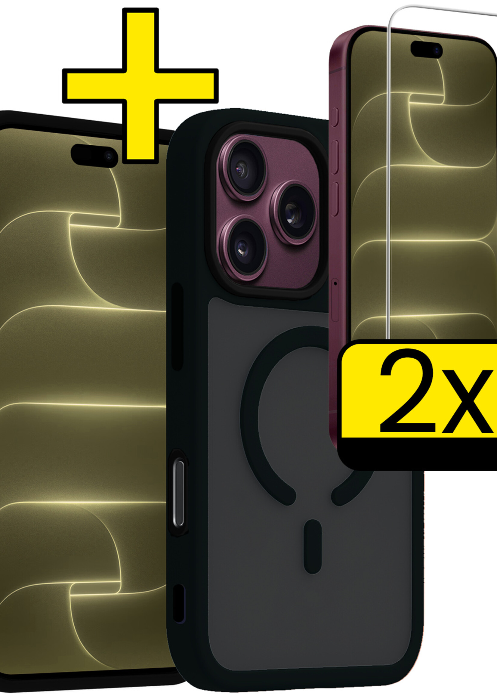 LUQ LUQ iPhone 18 Pro Max Magsafe Hoesje Zwart Met 2x Screenprotector