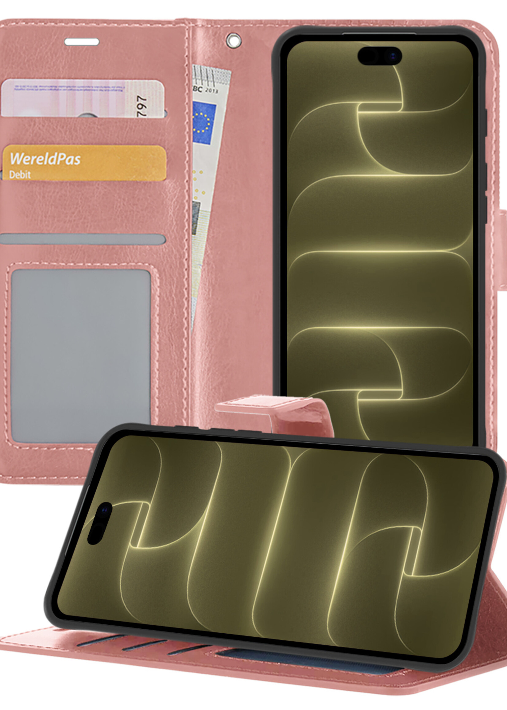 LUQ LUQ iPhone 18 Pro Max Hoesje Bookcase - Rose Goud