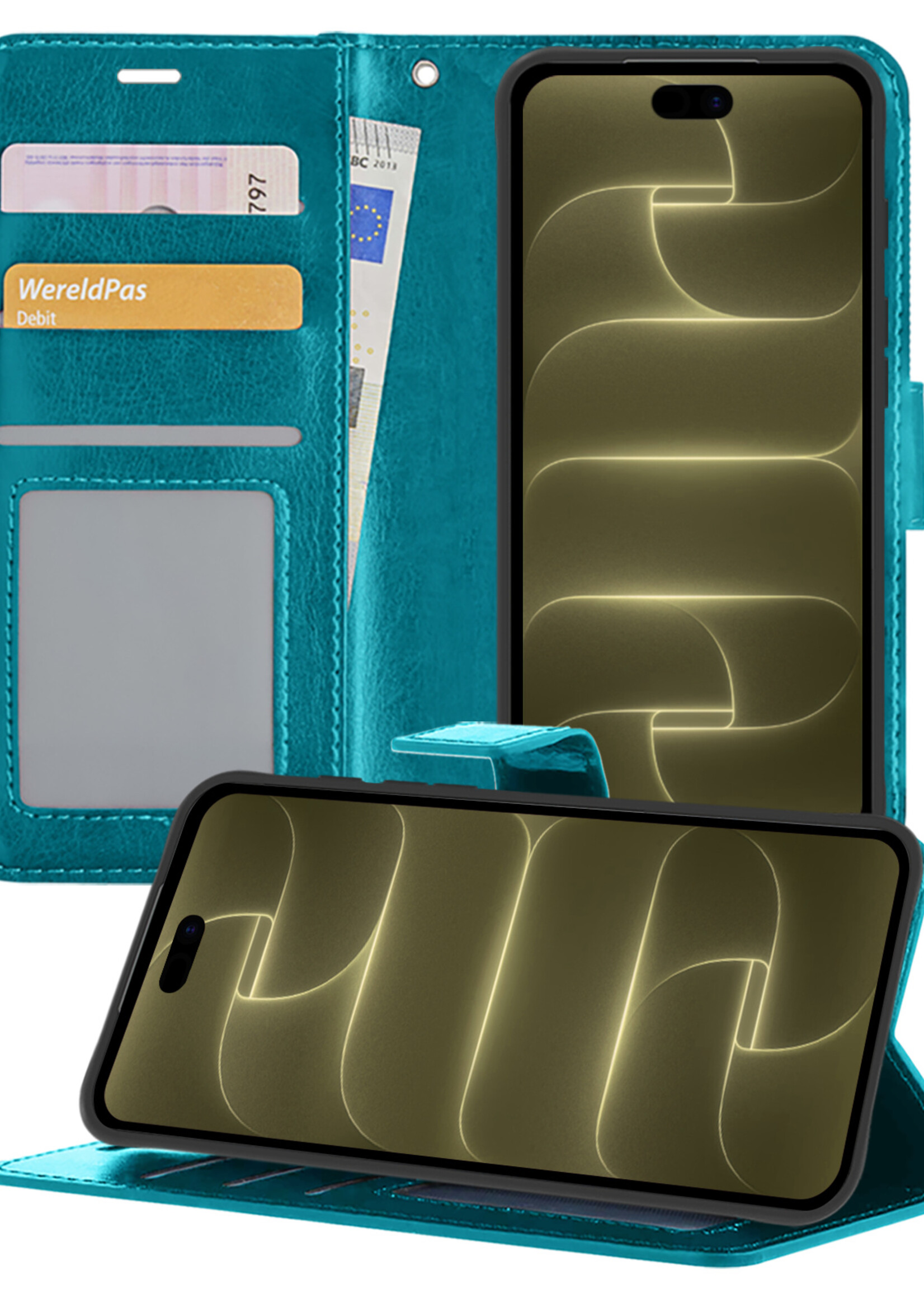 LUQ LUQ iPhone 18 Pro Max Hoesje Bookcase - Turquoise