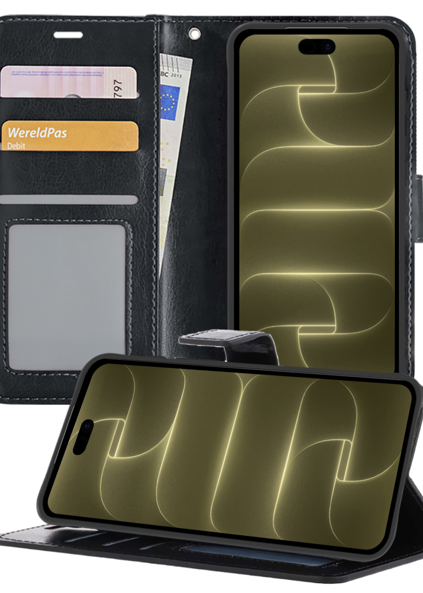 LUQ LUQ iPhone 18 Pro Max Hoesje Bookcase - Zwart