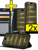 LUQ LUQ iPhone 18 Pro Max Hoesje Bookcase Met 2x Screenprotector - Zwart