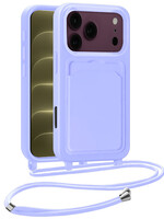 LUQ LUQ iPhone 18 Pro Max Hoesje Pashouder met Koord - Lila
