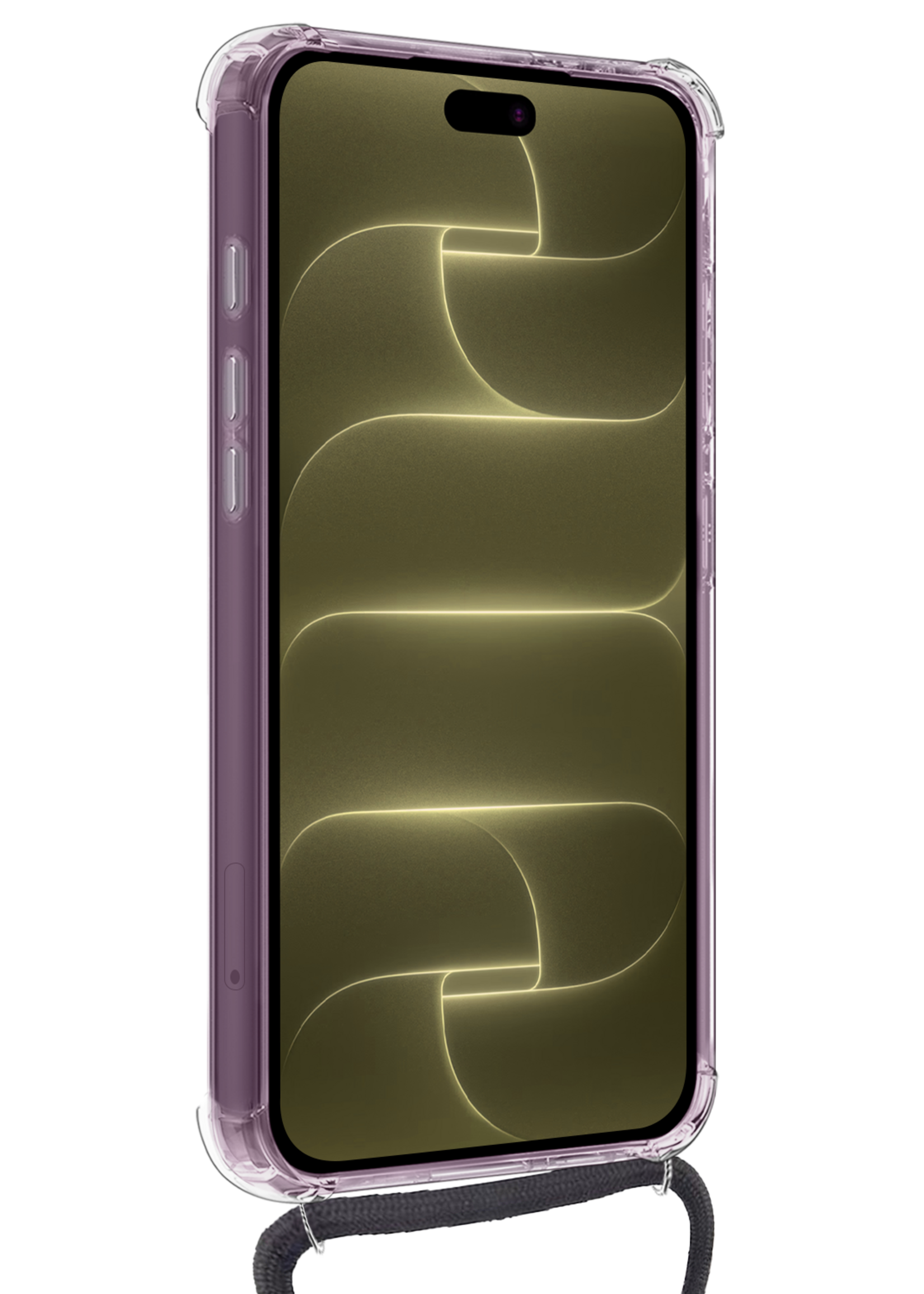 LUQ LUQ iPhone 18 Pro Max Hoesje Transparant Shockproof Met Zwart Koord