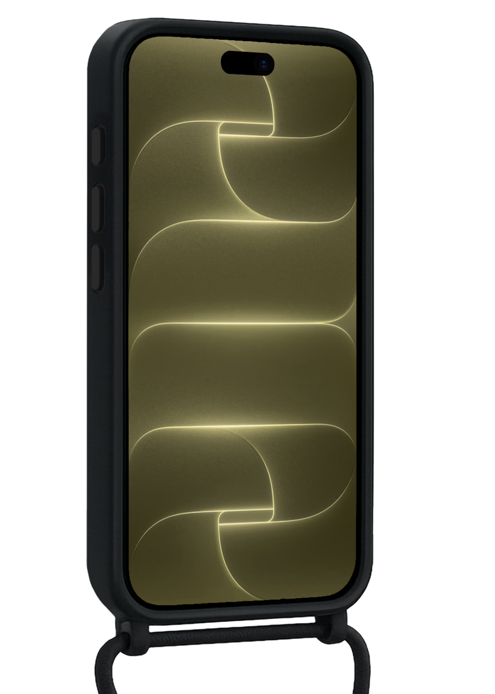 LUQ LUQ iPhone 18 Pro Max Hoesje Pashouder met Koord - Zwart