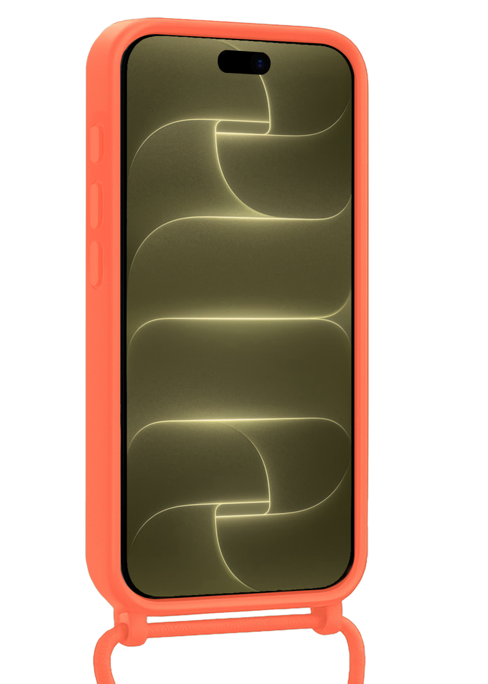 LUQ LUQ iPhone 18 Pro Max Hoesje Pashouder met Koord - Papaya