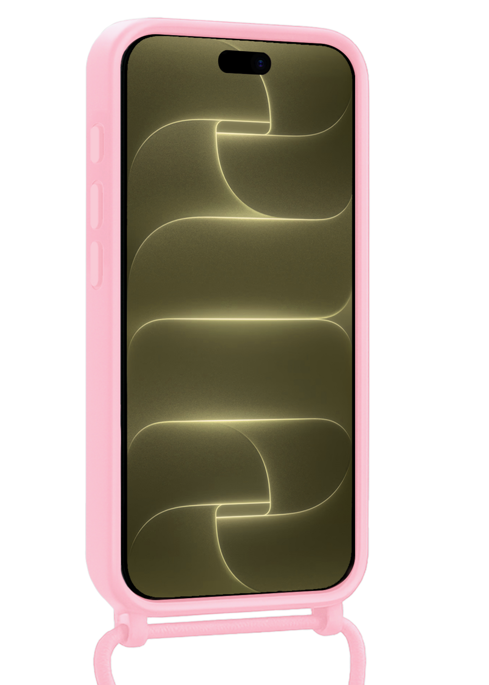 LUQ LUQ iPhone 18 Pro Max Hoesje Pashouder met Koord - Lichtroze