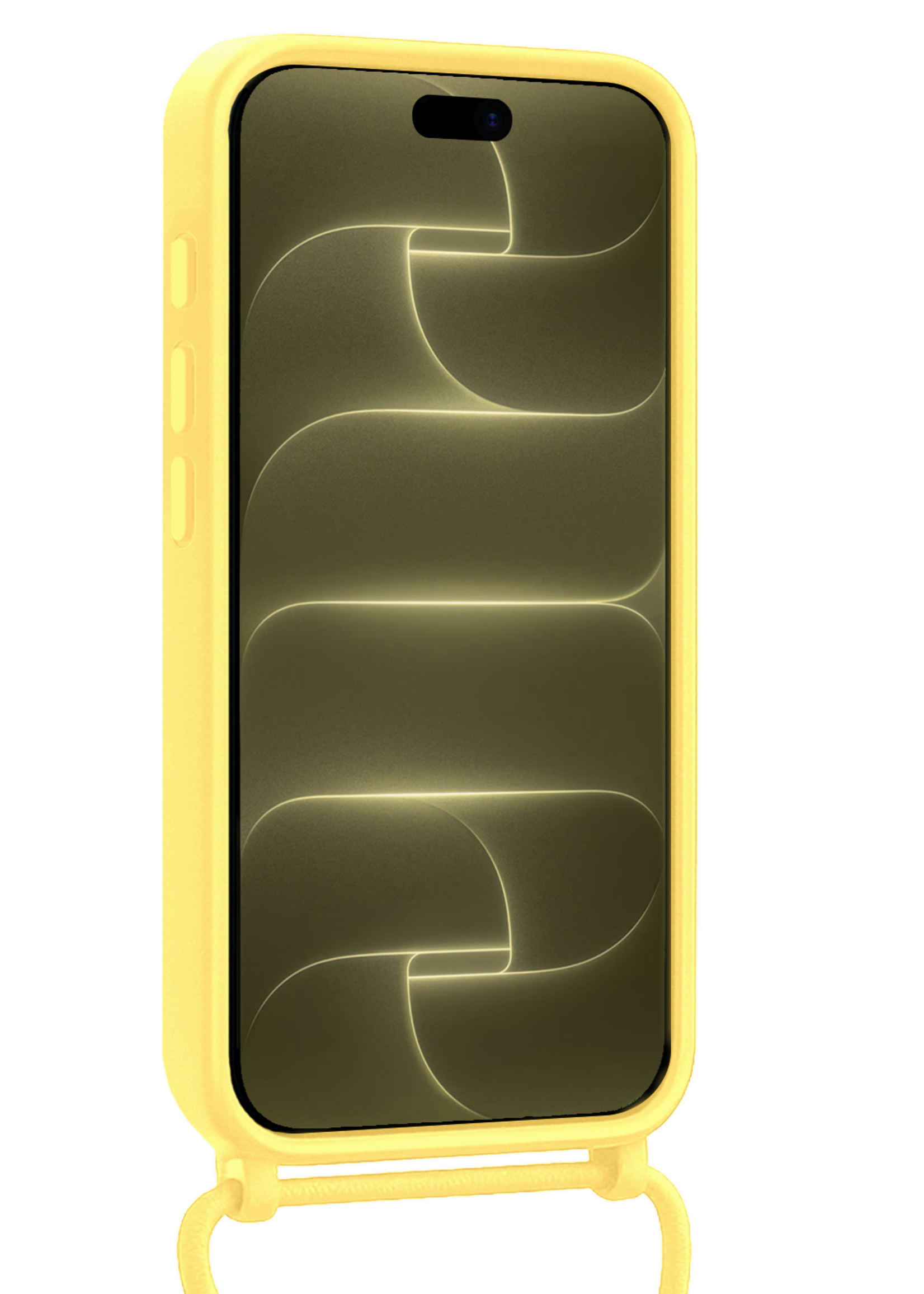 LUQ LUQ iPhone 18 Pro Max Hoesje Pashouder met Koord - Geel