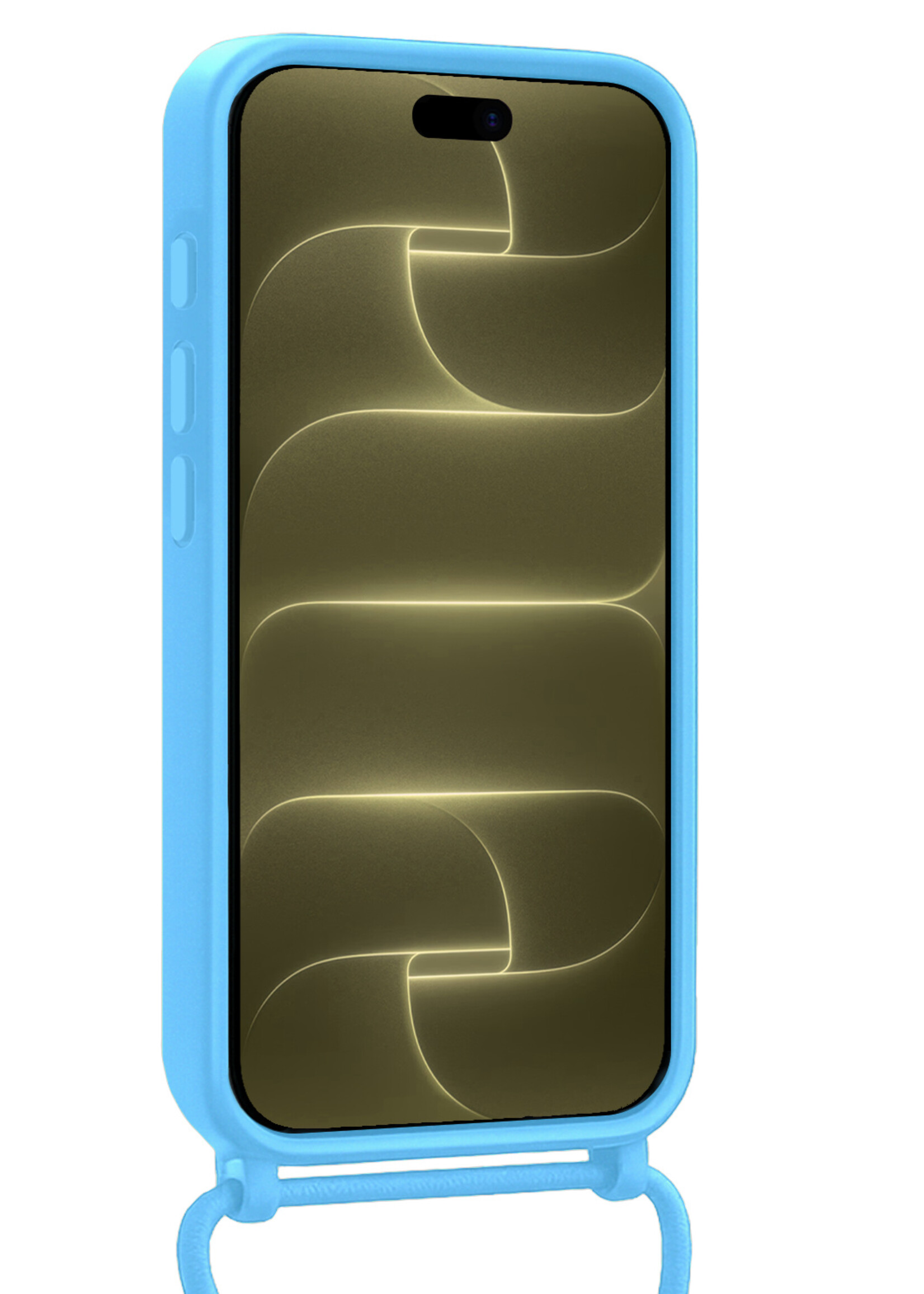 LUQ LUQ iPhone 18 Pro Hoesje Pashouder met Koord - Lichtblauw - 2 PACK
