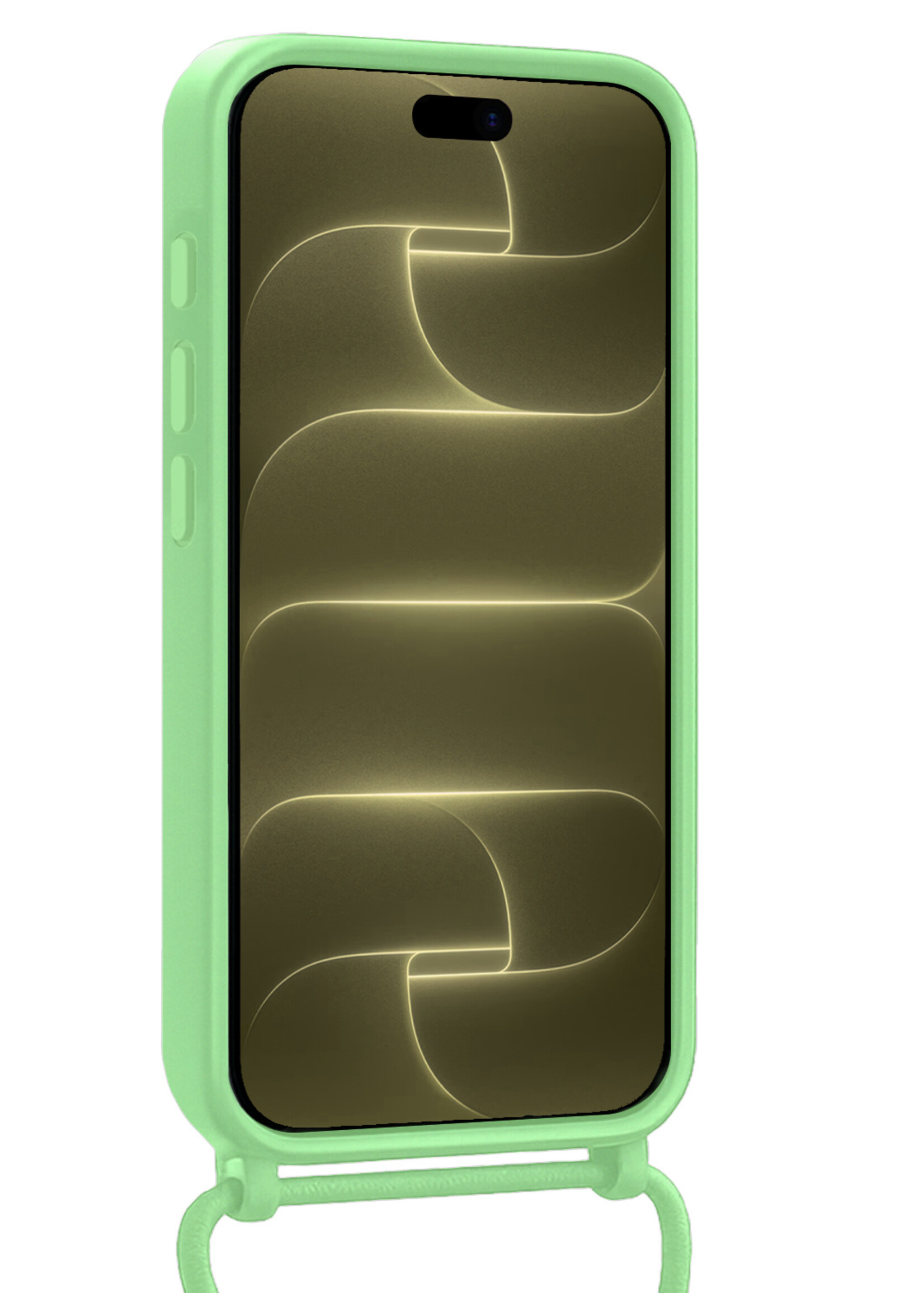 LUQ LUQ iPhone 18 Pro Max Hoesje Pashouder met Koord Met Screenprotector - Groen