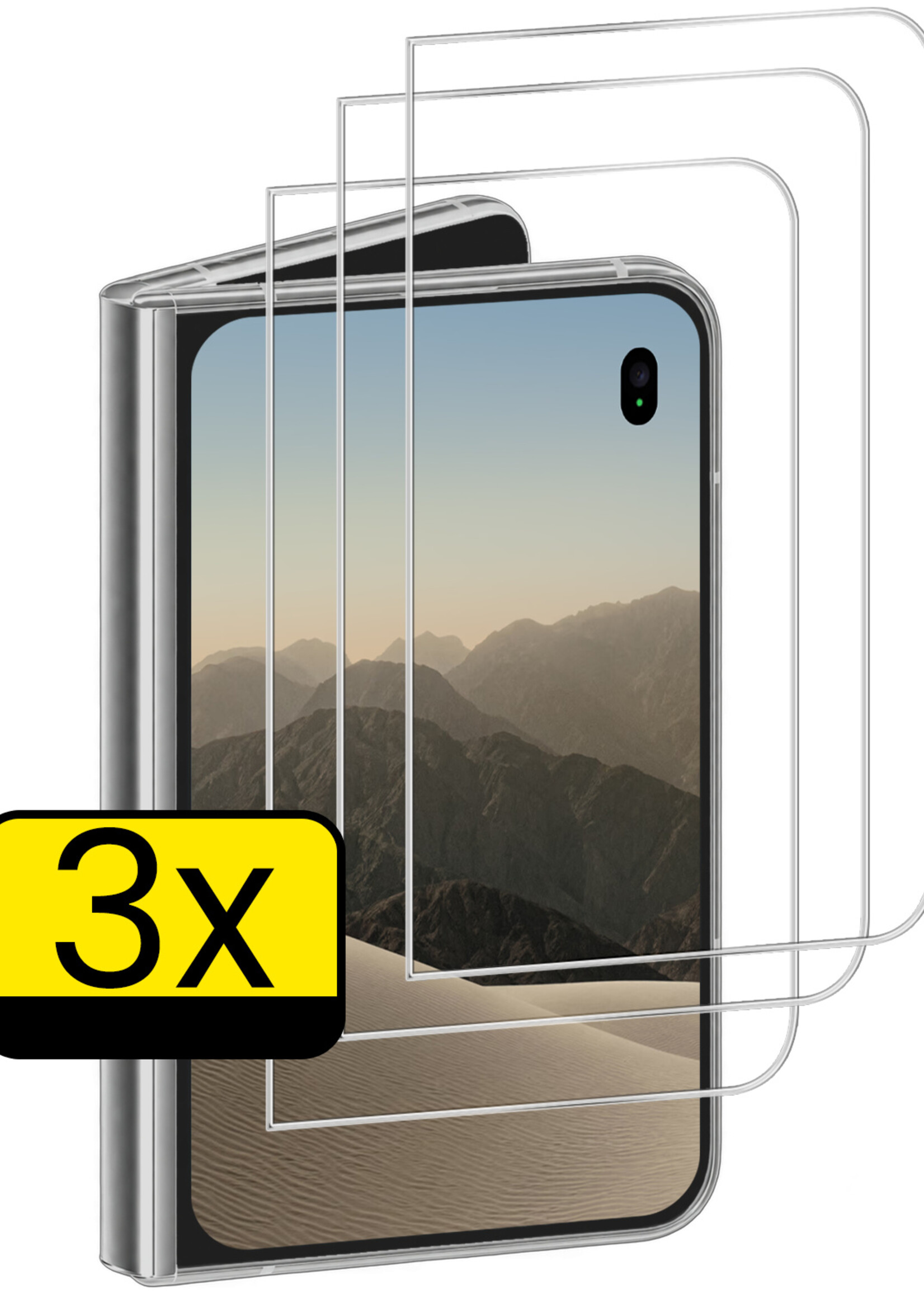 LUQ LUQ iPhone Duo Screenprotector Glas Met Dichte Notch - 3 PACK