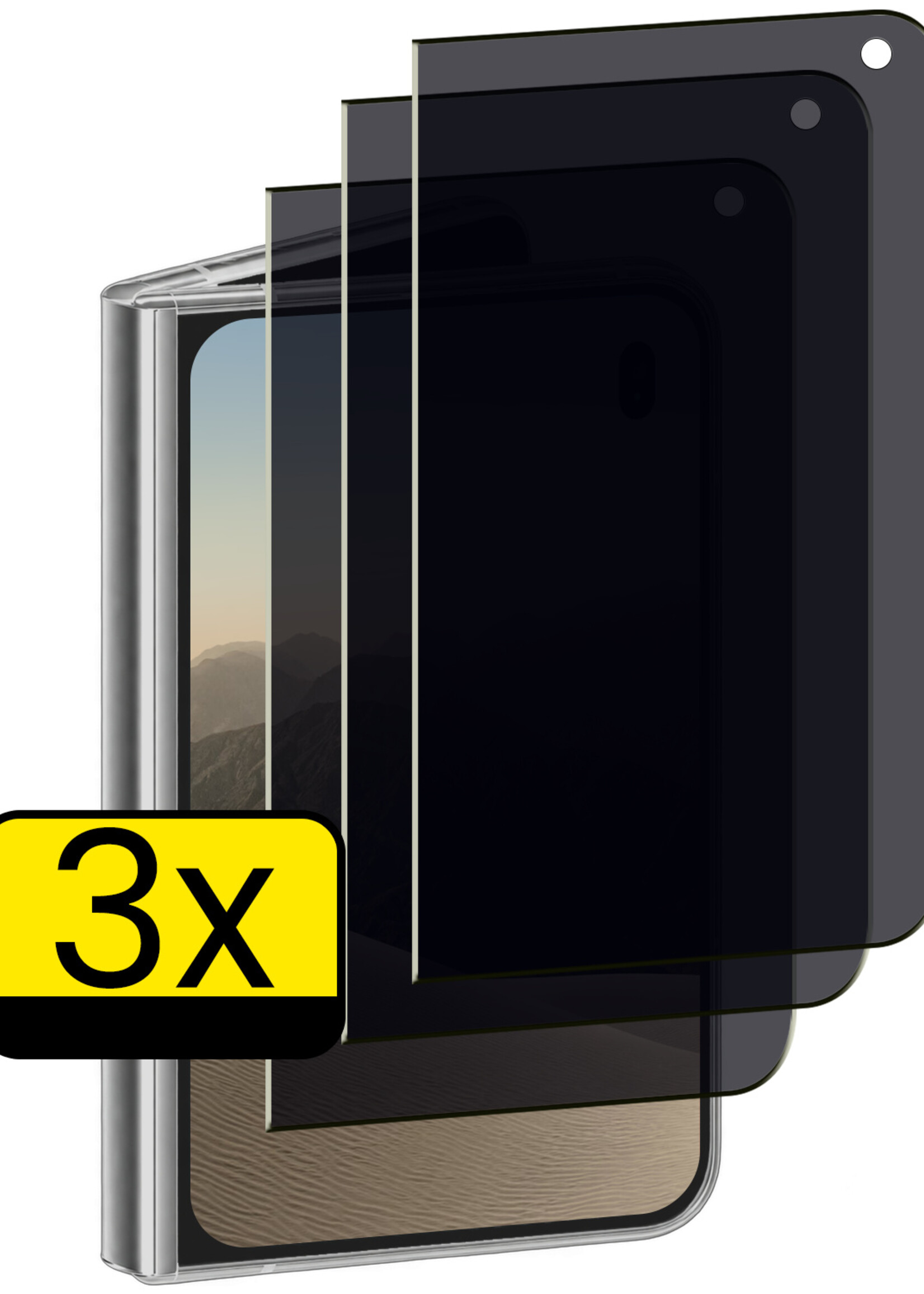 LUQ LUQ iPhone Duo Screenprotector Glas Privacy - 3 PACK