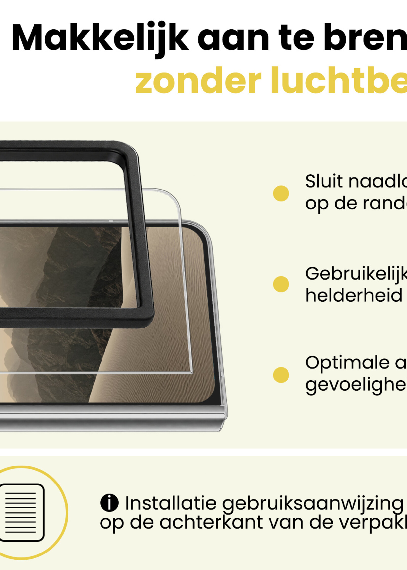 LUQ LUQ iPhone Duo Screenprotector Met Installatieframe - 3 PACK