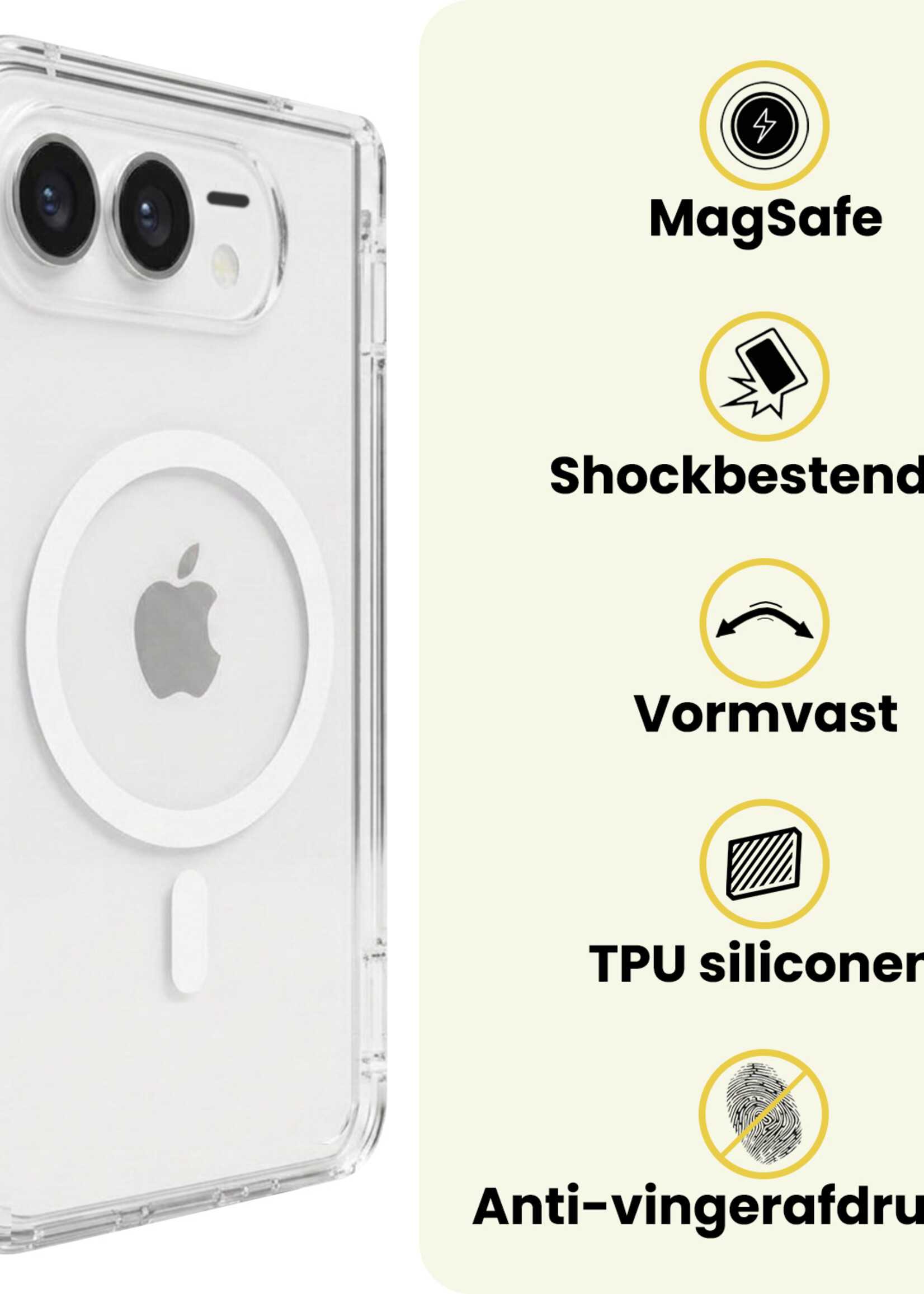 LUQ LUQ iPhone Duo Magsafe Hoesje - Transparant - 2 PACK