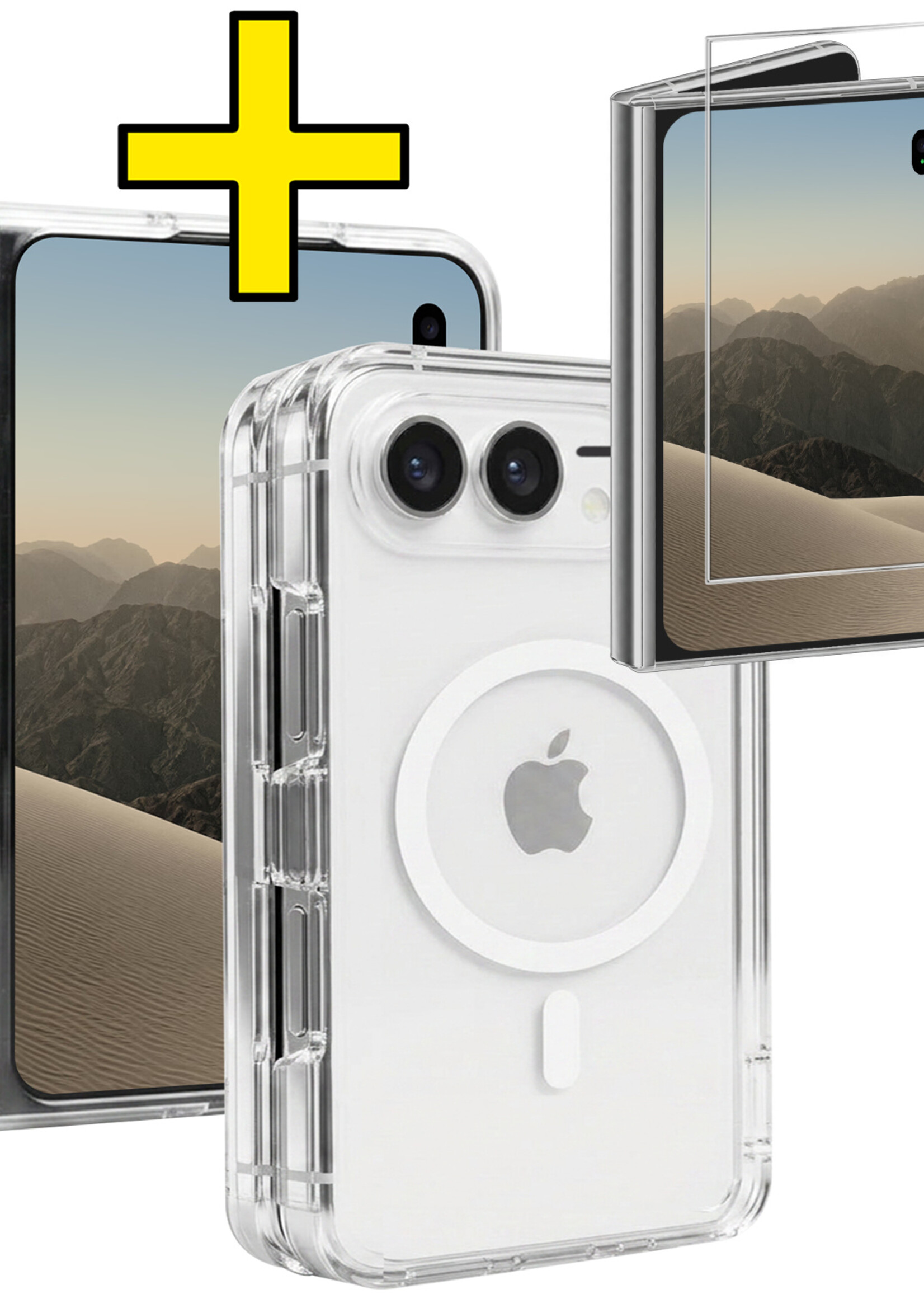 LUQ LUQ iPhone Duo Magsafe Hoesje Transparant Met Screenprotector