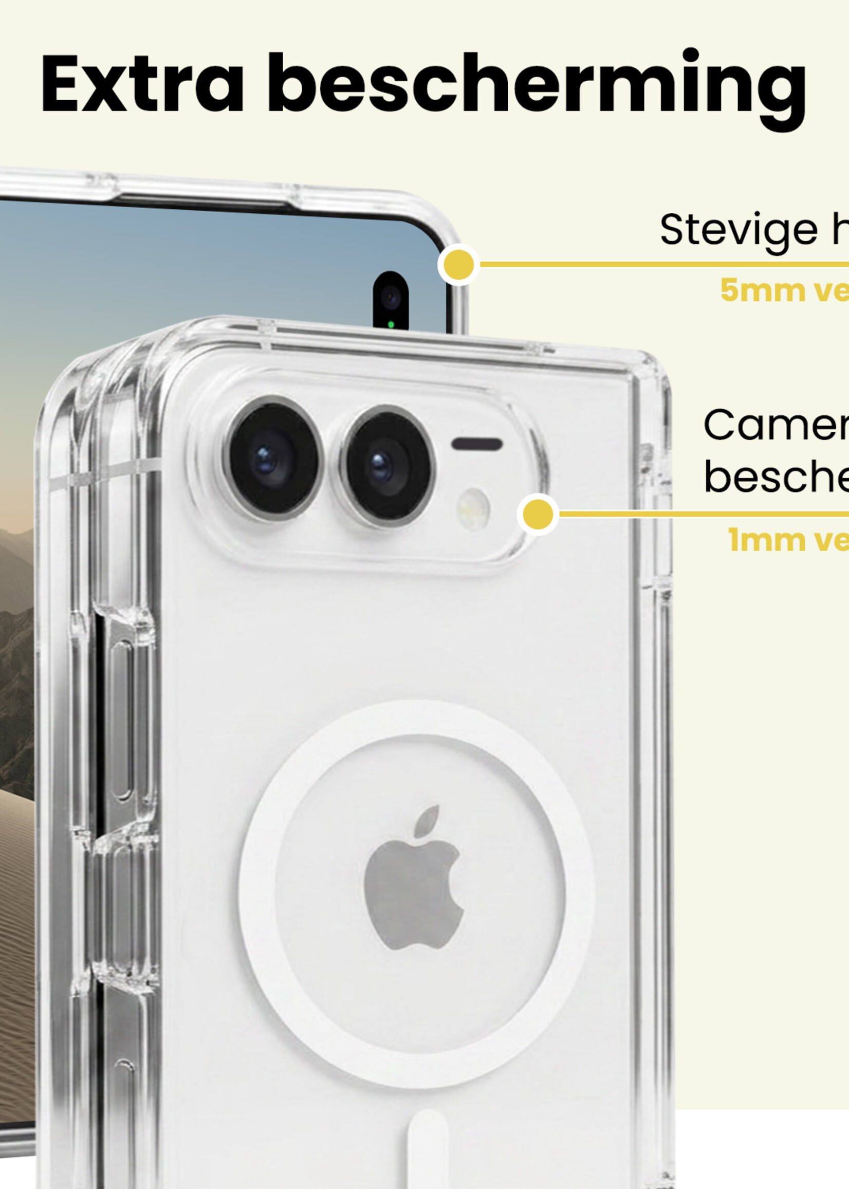LUQ LUQ iPhone Duo Magsafe Hoesje Transparant Met Screenprotector