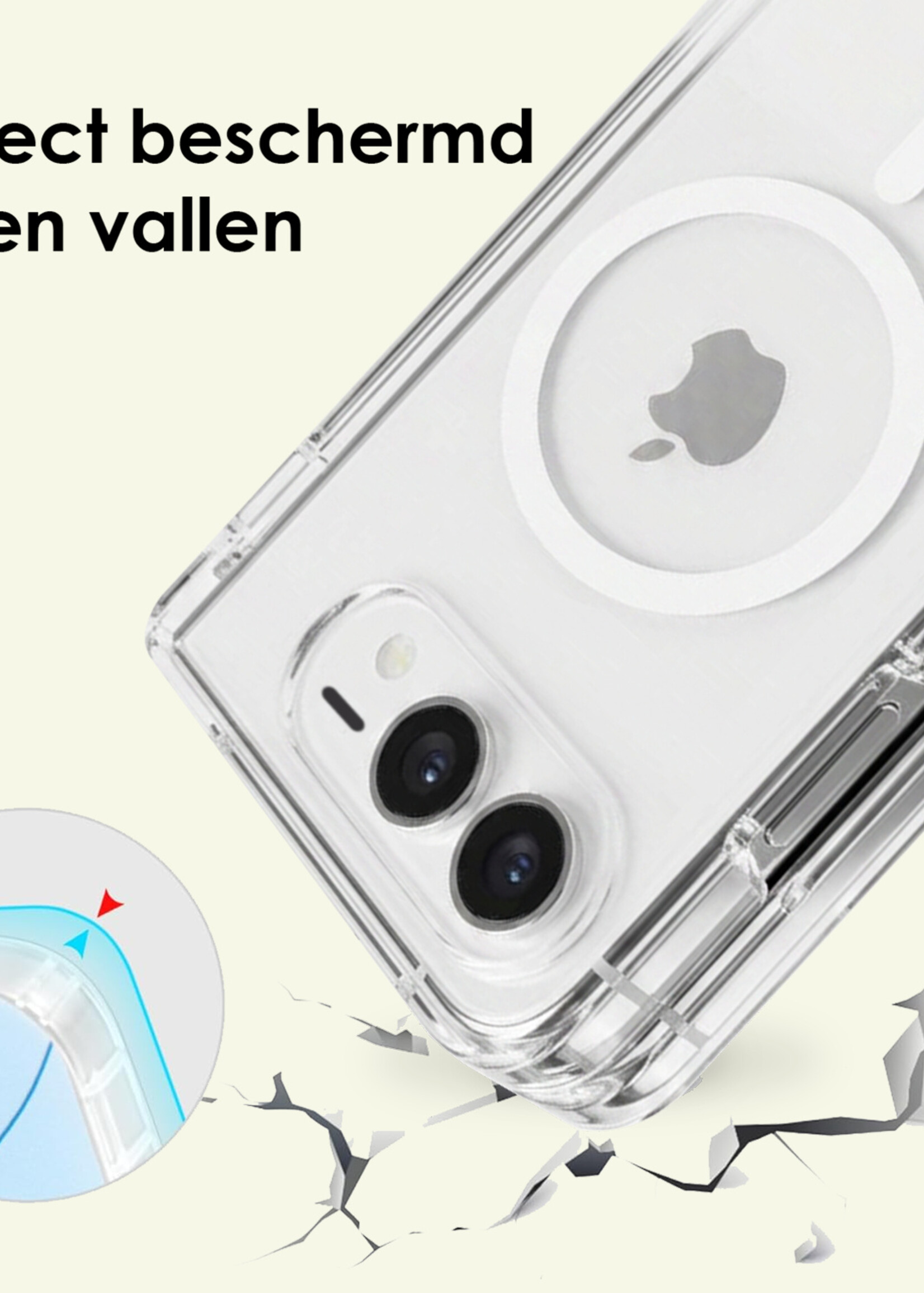 LUQ LUQ iPhone Duo Magsafe Hoesje Transparant Met Screenprotector