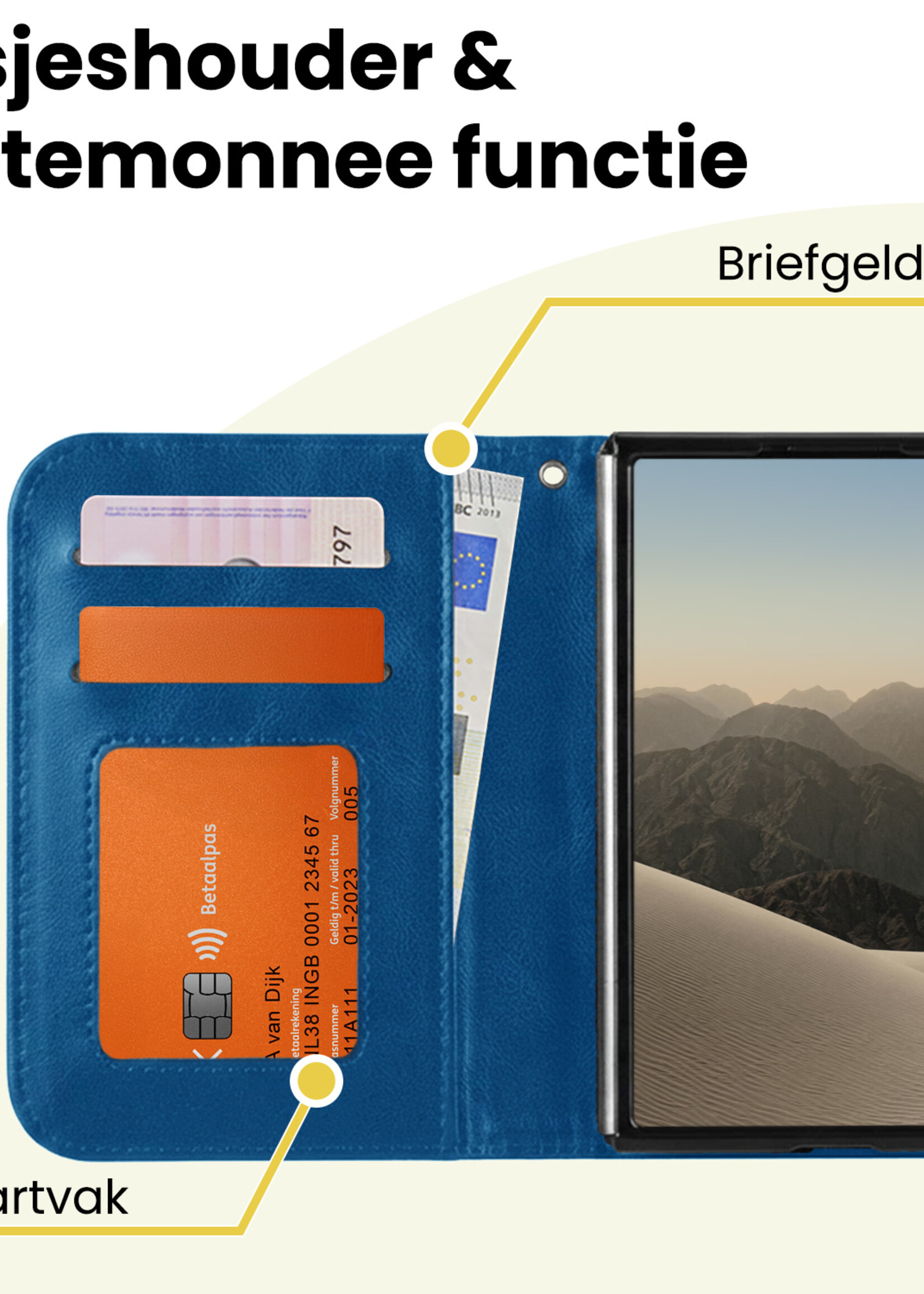 LUQ LUQ iPhone Duo Hoesje Bookcase - Donkerblauw