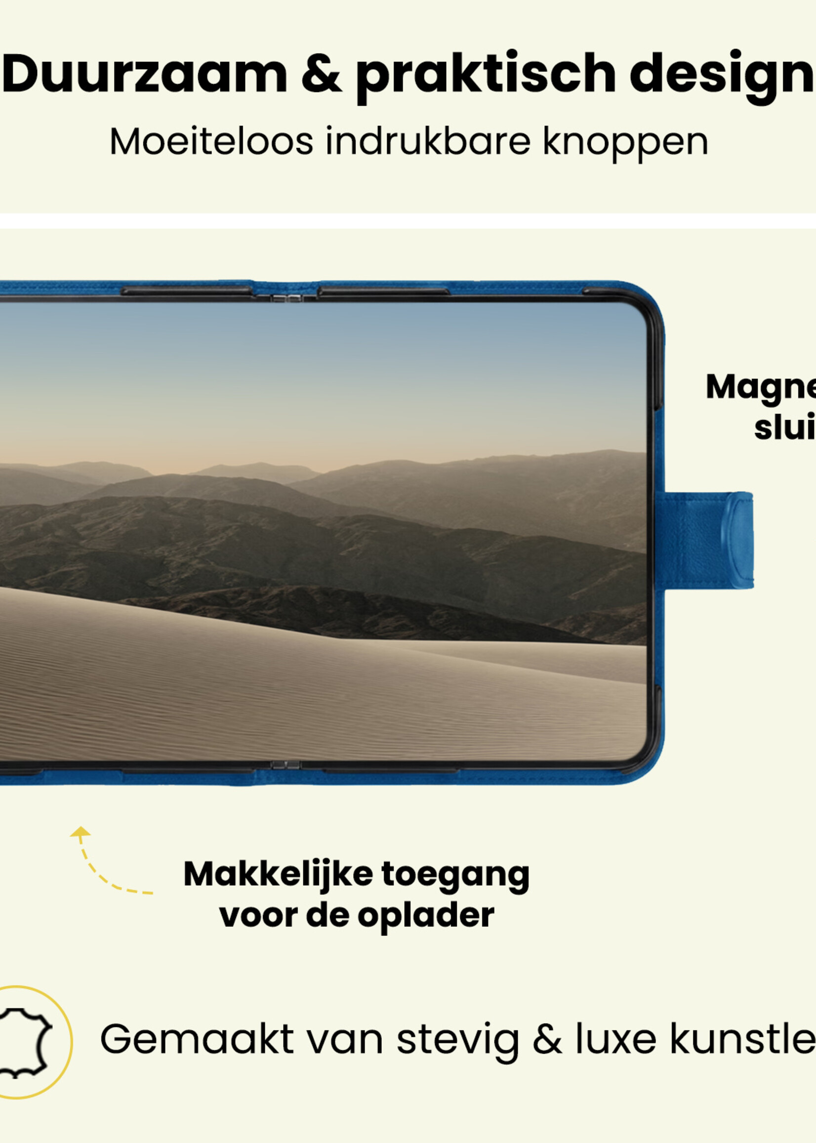 LUQ LUQ iPhone Duo Hoesje Bookcase - Donkerblauw