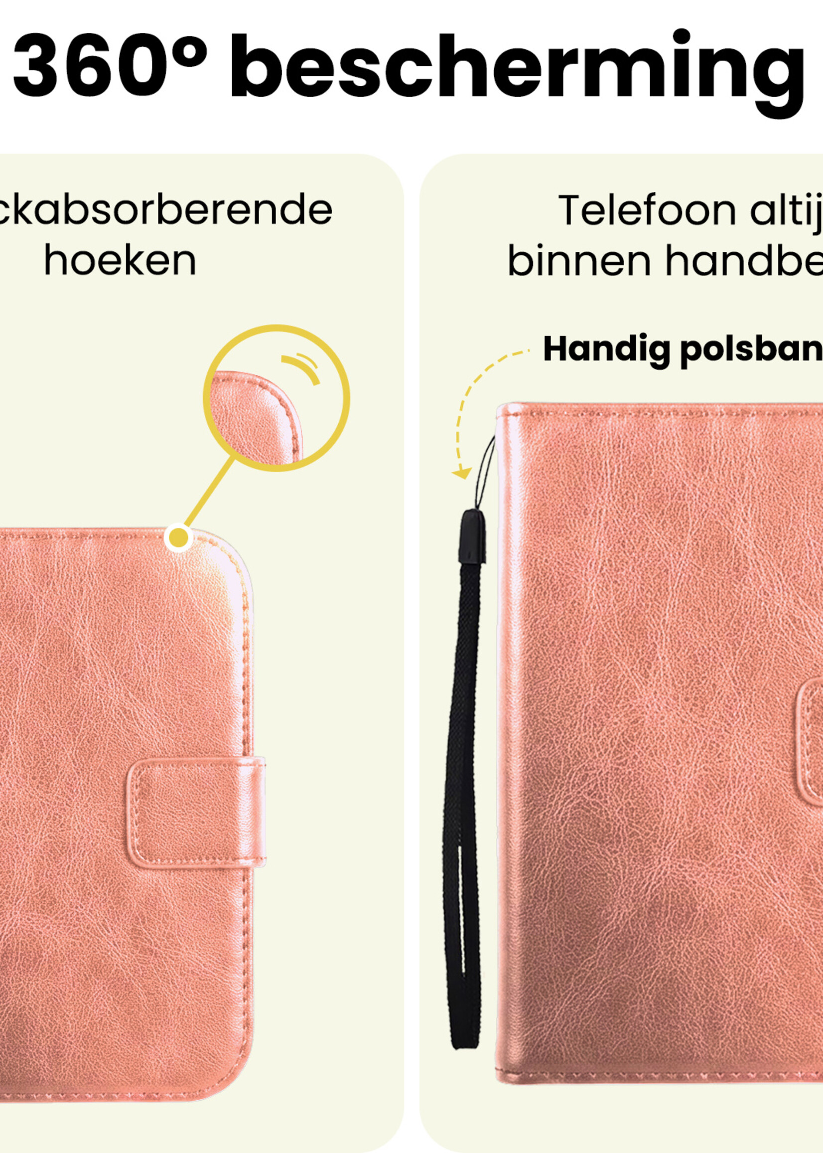 LUQ LUQ iPhone Duo Hoesje Bookcase - Rose Goud