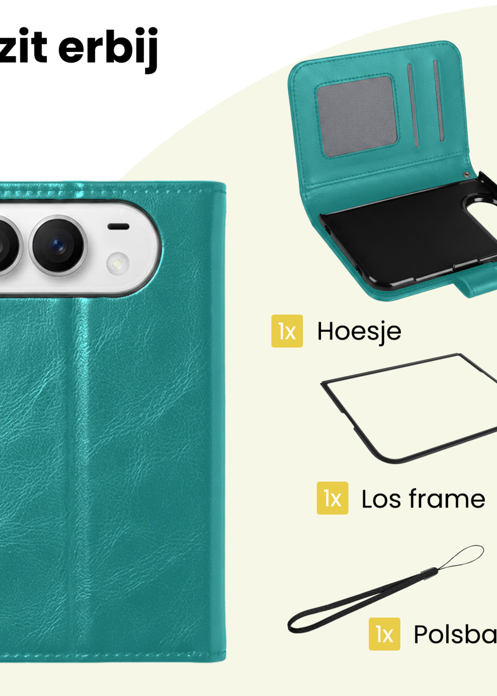 LUQ LUQ iPhone Duo Hoesje Bookcase - Turquoise