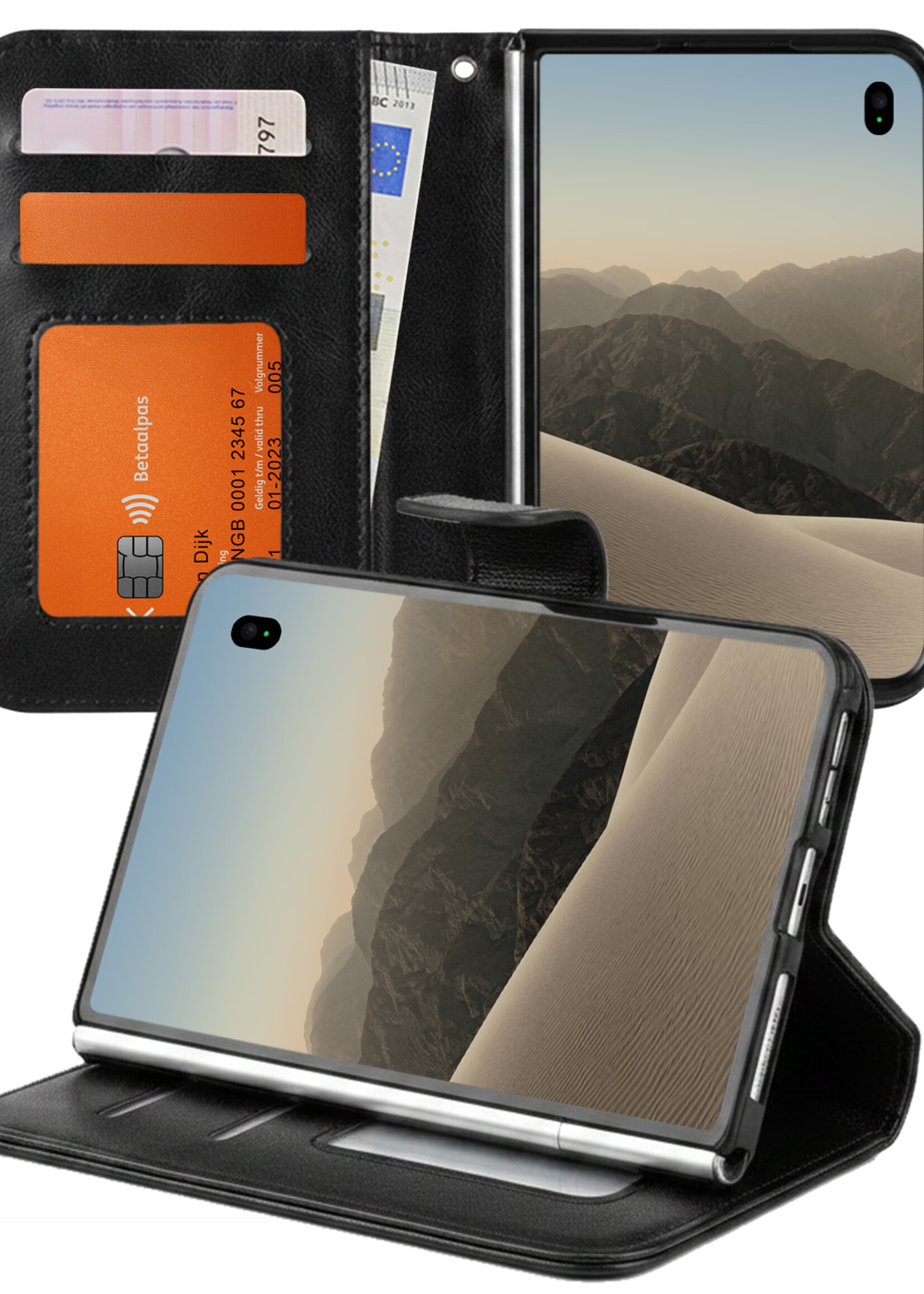 LUQ LUQ iPhone Duo Hoesje Bookcase - Zwart