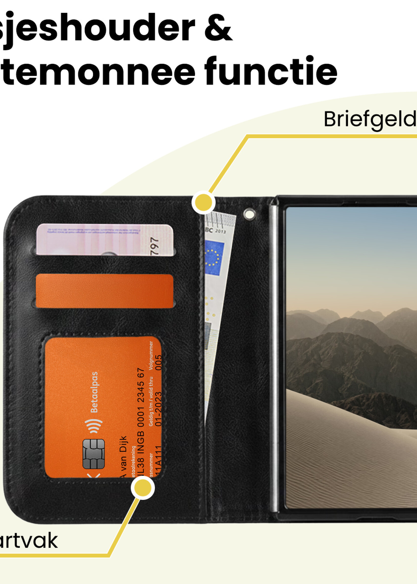 LUQ LUQ iPhone Duo Hoesje Bookcase - Zwart