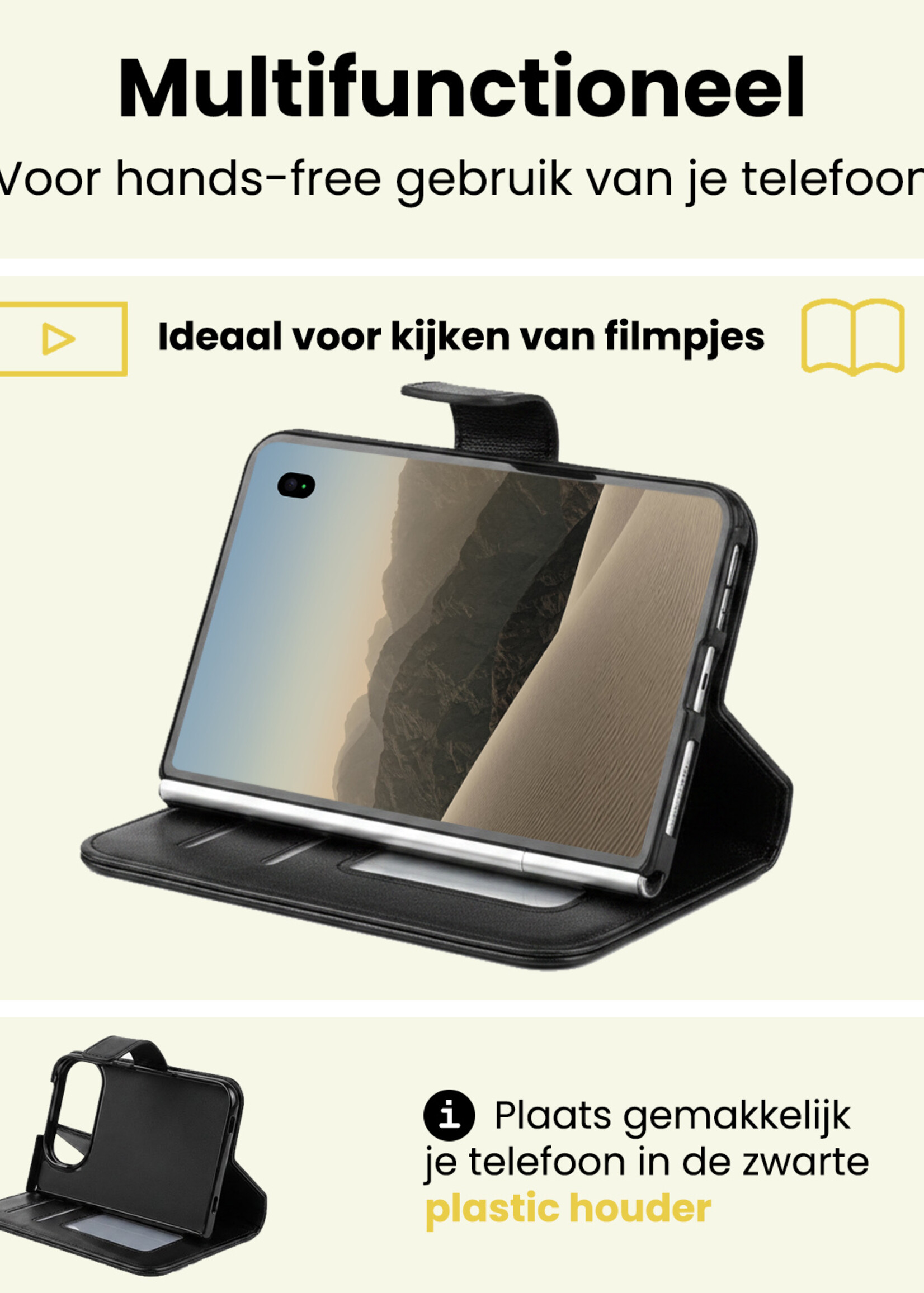 LUQ LUQ iPhone Duo Hoesje Bookcase - Zwart