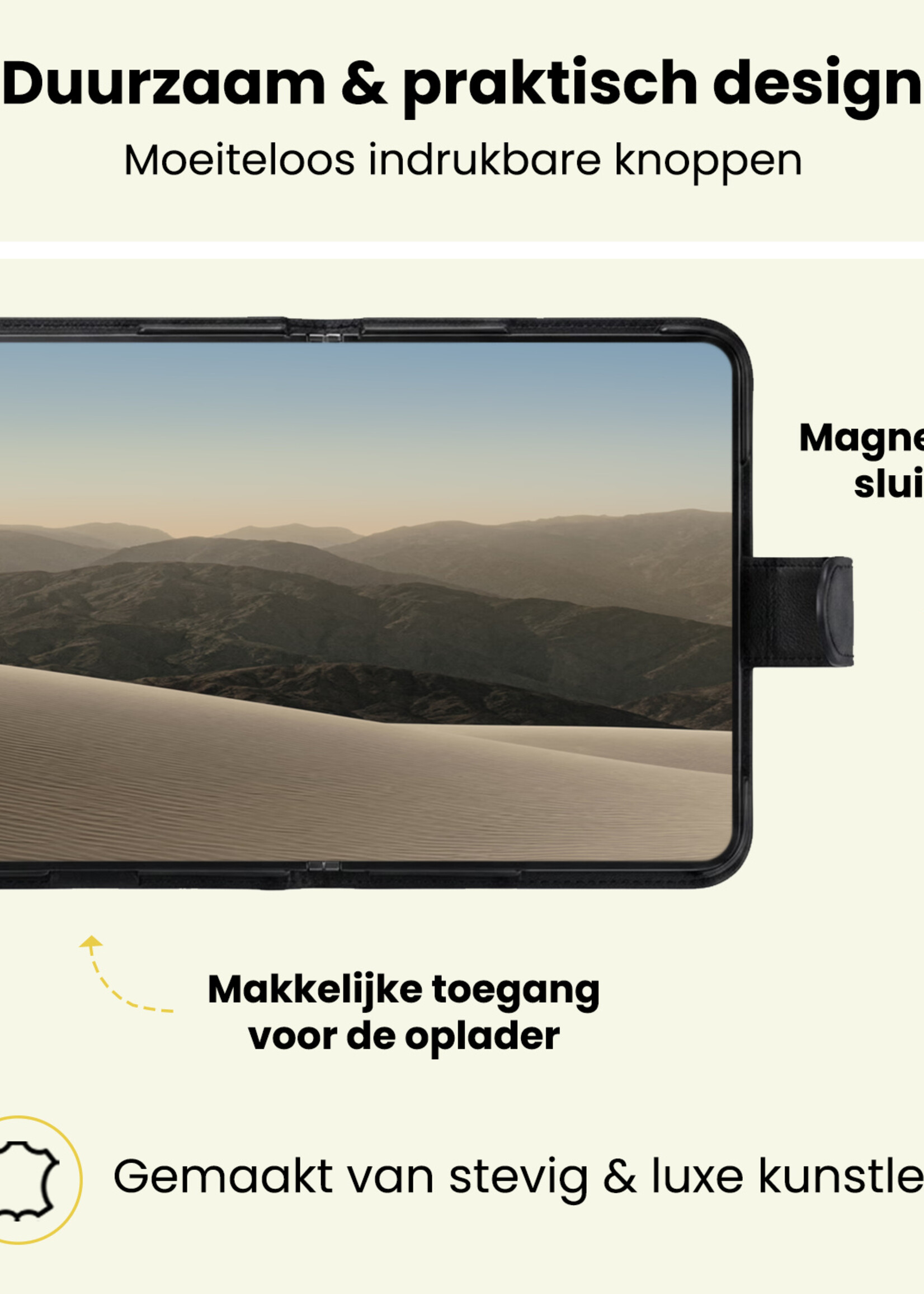 LUQ LUQ iPhone Duo Hoesje Bookcase - Zwart