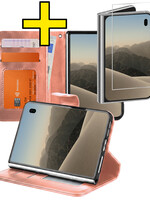 LUQ LUQ iPhone Duo Hoesje Bookcase Met Screenprotector - Rose Goud