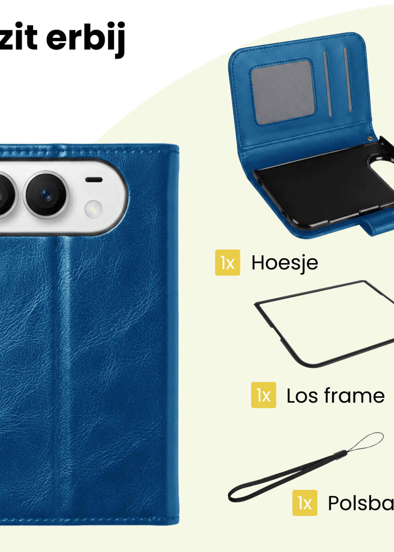 LUQ LUQ iPhone Duo Hoesje Bookcase Met 2x Screenprotector - Donkerblauw