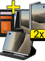 LUQ LUQ iPhone Duo Hoesje Bookcase Met 2x Screenprotector - Zwart