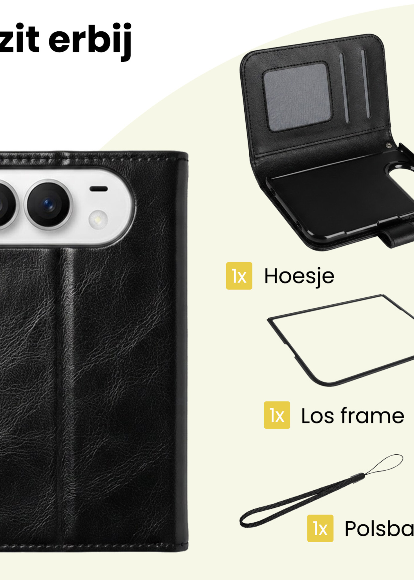 LUQ LUQ iPhone Duo Hoesje Bookcase Met 2x Screenprotector - Zwart