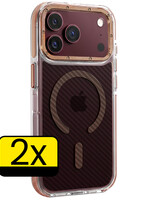 LUQ LUQ iPhone 18 Pro Max Magsafe Carbon Hoesje - Bruin - 2 PACK