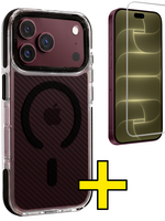 LUQ LUQ iPhone 18 Pro Max Magsafe Carbon Hoesje Zwart Met Screenprotector