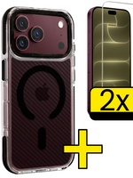 LUQ LUQ iPhone 18 Pro Max Magsafe Carbon Hoesje Zwart Met 2x Screenprotector